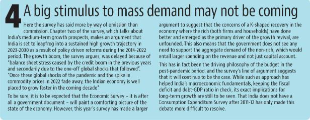 This year's survey has made a larger argument to suggest that the concerns of a K-shaped recovery in the economy where the rich (both firms and households) have done better and emerged as the primary driver of the growth revival, are unfounded.