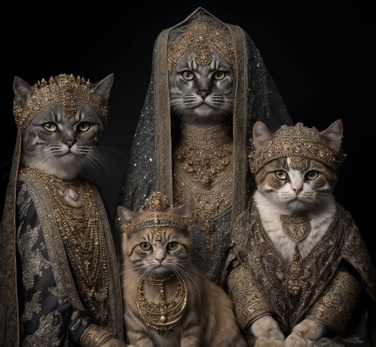 The artwork portraying cats in bridal couture received over five lakh reactions on Instagram. The artwork portraying cats in bridal couture received over five lakh reactions on Instagram.