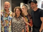 Hrithik Roshan with Jackson Wang, Pinkie Roshan and Rakesh Roshan. Hrithik Roshan with Jackson Wang, Pinkie Roshan and Rakesh Roshan.