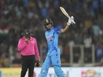India's Shubman Gill celebrates his fifty(AP) India's Shubman Gill celebrates his fifty(AP)
