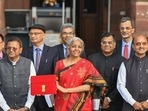 Union finance minister Nirmala Sitharaman ahead of the Budget presentation. Union finance minister Nirmala Sitharaman ahead of the Budget presentation.