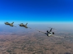 Indigenous AEW&C Netra with four Rafale multi-role fighters fly in 'netra formation' during 2023 Republic Day Celebrations on Thursday, January 26, 2023. (PTI Photo)
