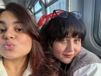 Swastika Mukherjee with daughter Anwesha. Swastika Mukherjee with daughter Anwesha.
