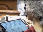 Union finance minister Nirmala Sitharaman presents the Union Budget 2023-24 in the Rajya Sabha on the second day of Budget Session of Parliament on Wednesday. (ANI) Union finance minister Nirmala Sitharaman presents the Union Budget 2023-24 in the Rajya Sabha on the second day of Budget Session of Parliament on Wednesday. (ANI)