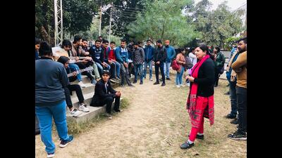 Activities being carried out by gender sensitisation cell on LU campus. (HT Photo)