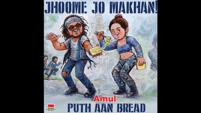 Amul’s doodle featuring Shah Rukh Khan and Deepika Padukone. (Instagram/@amul_india) Amul’s doodle featuring Shah Rukh Khan and Deepika Padukone. (Instagram/@amul_india)
