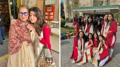 Dimple Kapadia with granddaughter Naomika Saran. Dimple Kapadia with granddaughter Naomika Saran.