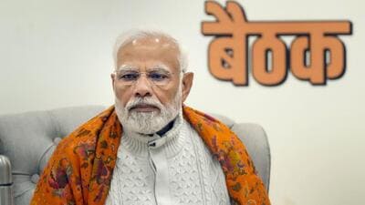 Prime Minister Narendra Modi during the BJP Central Election Committee meeting for Nagaland Legislative Assembly elections, at the party Headquarters in New Delhi, on Wednesday. (PTI) Prime Minister Narendra Modi during the BJP Central Election Committee meeting for Nagaland Legislative Assembly elections, at the party Headquarters in New Delhi, on Wednesday. (PTI)