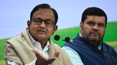 Union Budget: Congress leaders P Chidambaram and Prof Gourav Vallabh address a press conference at AICC in New Delhi on Wednesday. (HT Photo/Vipin Kumar) Union Budget: Congress leaders P Chidambaram and Prof Gourav Vallabh address a press conference at AICC in New Delhi on Wednesday. (HT Photo/Vipin Kumar)