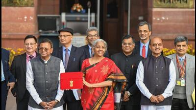 Union finance minister Nirmala Sitharaman ahead of the Budget presentation. (ANI) Union finance minister Nirmala Sitharaman ahead of the Budget presentation. (ANI)