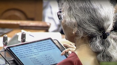 Union finance minister Nirmala Sitharaman presents the Union Budget 2023-24 in the Rajya Sabha on the second day of Budget Session of Parliament on Wednesday. (ANI) Union finance minister Nirmala Sitharaman presents the Union Budget 2023-24 in the Rajya Sabha on the second day of Budget Session of Parliament on Wednesday. (ANI)