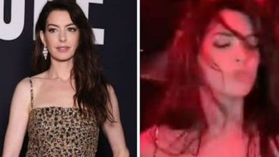 Anne Hathaway danced her heart out in a after party at Paris Fashion Week. Anne Hathaway danced her heart out in a after party at Paris Fashion Week.
