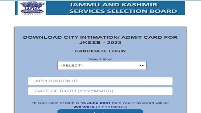 JKSSB CBT Admit Card 2023 released at jkssb.nic.in, download link here