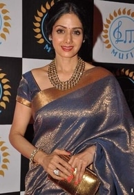 Sridevi wore a traditional Mysore silk saree, which showcased the beauty and elegance of this traditional Indian fabric. (pinterest)
