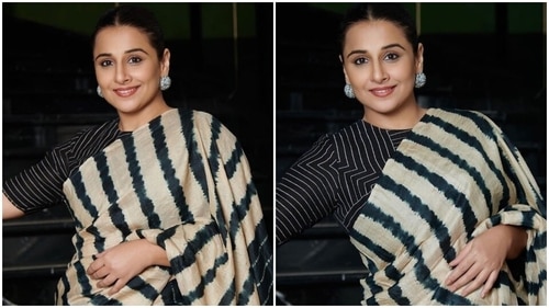 Vidya Balan in shibori Tussar silk saree serves elegance. (Instagram)