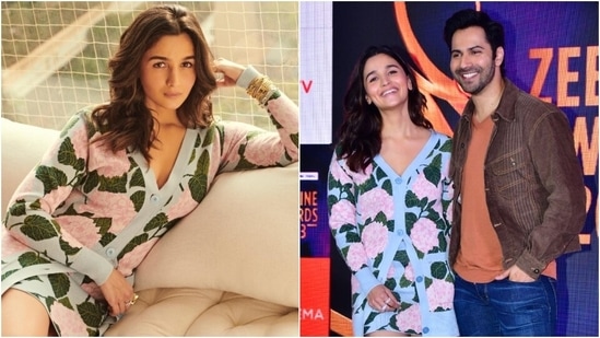 Alia Bhatt blooms with grace in floral knit cardigan and mini skirt. (Instagram, HT Photo/Varinder Chawla)