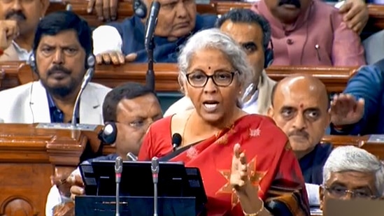 Union Finance Minister Nirmala Sitharaman presents the Union Budget 2023-24 in the Lok Sabha, in New Delhi, Wednesday, (PTI)