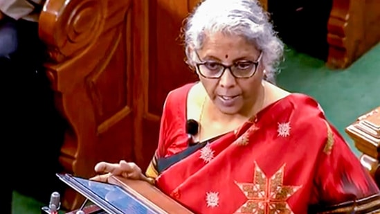 Union Finance Minister Nirmala Sitharaman presents the Union Budget 2023-24 in the Lok Sabha, in New Delhi, Wednesday, Feb. 1, 2023. (PTI)