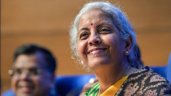 Union finance minister Nirmala Sitharaman at the post-budget press conference in New Delhi on Wednesday. (PTI Photo) Union finance minister Nirmala Sitharaman at the post-budget press conference in New Delhi on Wednesday. (PTI Photo)