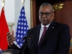 US Defense Secretary Lloyd Austin is seen.