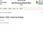 JEE Mains Answer Key 2023 for Session 1 released at jeemain.nta.nic.in JEE Mains Answer Key 2023 for Session 1 released at jeemain.nta.nic.in