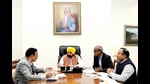 Punjab Chief Minister Bhagwant Mann chairs a meeting with Industry Department regarding the new industrial policy of the state, in Chandigarh on Wednesday. (Twitter) Punjab Chief Minister Bhagwant Mann chairs a meeting with Industry Department regarding the new industrial policy of the state, in Chandigarh on Wednesday. (Twitter)