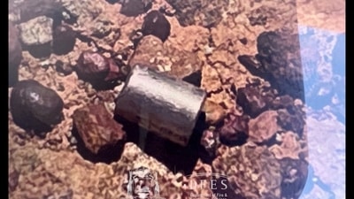 Australia's Radioactive Capsule: A view shows a radioactive capsule lying on the ground, near Newman, Australia. (Reuters)