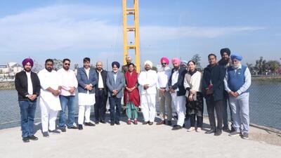 Mohali deputy commissioner Aashika Jain with other senior officials at Dera Bassi on Thursday. (HT Photo) Mohali deputy commissioner Aashika Jain with other senior officials at Dera Bassi on Thursday. (HT Photo)