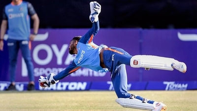 KS Bharat during the training session ahead of the 1st Test match against Bangladesh (PTI)