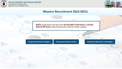 SECL recruitment: Apply for 405 posts of Mining Sirdar & Dy. Surveyor from Feb 3 SECL recruitment: Apply for 405 posts of Mining Sirdar & Dy. Surveyor from Feb 3