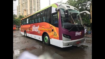 Shivai buses are currently only running on the Pune-Ahmednagar route and are receiving a positive response. (HT PHOTO)