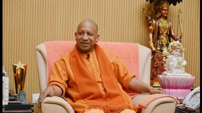 Uttar Pradesh Chief Minister Yogi Adityanath interview with Hindustan Times at CM official residence in Lucknow, Uttar Pradesh India on Thursday. (Deepak Gupta/ Hindustan Times)