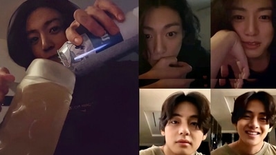 BTS members Jungkook and V hosted a live session. BTS members Jungkook and V hosted a live session.