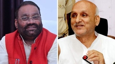 SP leader Swami Prasad Maurya and RJD leader and Bihar minister Chandrashekhar face flak over their remarks against Ramcharitmanas. (File) SP leader Swami Prasad Maurya and RJD leader and Bihar minister Chandrashekhar face flak over their remarks against Ramcharitmanas. (File)