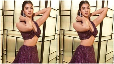 Styled by fashion stylist Tanya Ghavri, Pooja wore her tresses into a half bun and decked up in nude eyeshadow, black eyeliner, black kohl, mascara-laden eyelashes, drawn eyebrows, contoured cheeks and a shade of nude lipstick. (Instagram/@hegdepooja) Styled by fashion stylist Tanya Ghavri, Pooja wore her tresses into a half bun and decked up in nude eyeshadow, black eyeliner, black kohl, mascara-laden eyelashes, drawn eyebrows, contoured cheeks and a shade of nude lipstick. (Instagram/@hegdepooja)