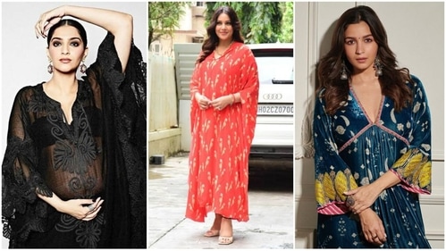 Kaftans are a type of loose-fitting, long garment that can be a comfortable and stylish option for pregnant women. (Instagram) Kaftans are a type of loose-fitting, long garment that can be a comfortable and stylish option for pregnant women. (Instagram)