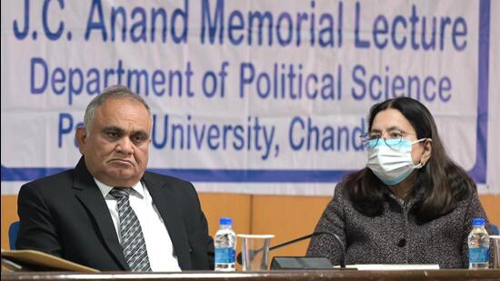 Election commissioner of India AC Pandey at the Panjab University campus. (Ravi Kumar/HT) Election commissioner of India AC Pandey at the Panjab University campus. (Ravi Kumar/HT)