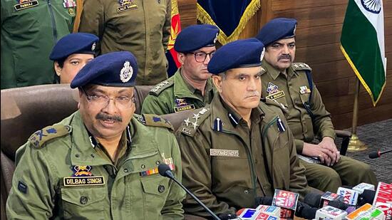 Jammu and Kashmir DGP Dilbag Singh addresses the press conference regarding the arrest of the terrorist Arif for allegedly carrying out the recent twin blast in the Narwal area, in Jammu on Thursday. (ANI) Jammu and Kashmir DGP Dilbag Singh addresses the press conference regarding the arrest of the terrorist Arif for allegedly carrying out the recent twin blast in the Narwal area, in Jammu on Thursday. (ANI)