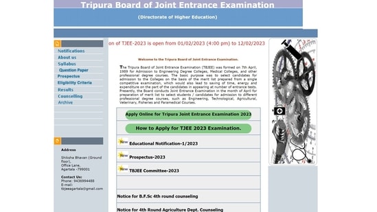 TBJEE 2023 registration begins at tbjee.nic.in