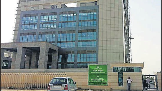 The Greater Noida authority’s office in Knowledge Park-IV. (HT Archive)