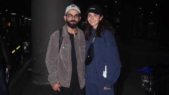 Anushka Sharma-Virat Kohli arrive in Mumbai after Rishikesh holiday with Vamika. (HT Photo/Varinder Chawla)