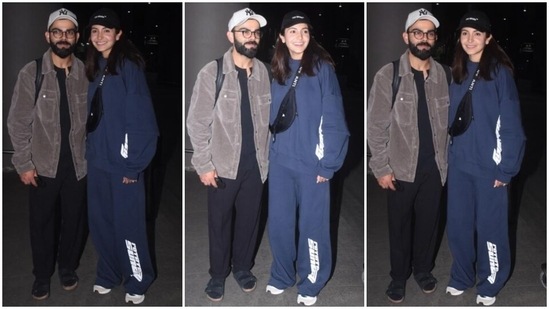 Anushka Sharma and Virat Kohli at the airport. (HT Photo/Varinder Chawla)