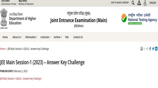 JEE Mains Answer Key 2023 for Session 1 released at jeemain.nta.nic.in 
