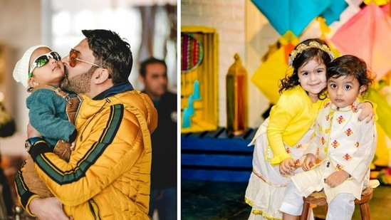 Comedian Kapil Sharma posted pictures of his children Trishaan and Anayra on his Instagram. Comedian Kapil Sharma posted pictures of his children Trishaan and Anayra on his Instagram.