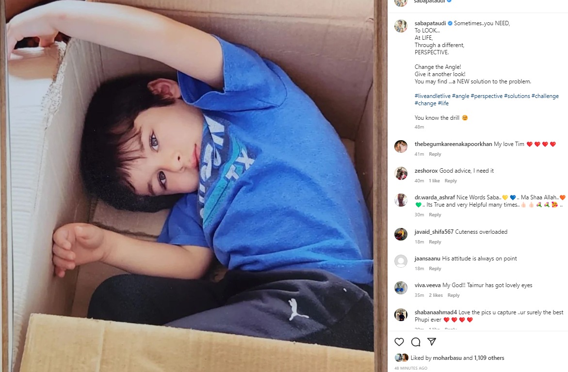 Saba Ali Khan posted a picture of Taimur on Instagram. Saba Ali Khan posted a picture of Taimur on Instagram.