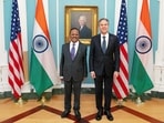 Washington, Feb 02 (ANI): National Security Advisor (NSA) Ajit Doval meets with United States Secretary of State Antony Blinken to exchange views on a wide range of global and regional issues of mutual interest and further strengthening the India-US Comprehensive Global Strategic Partnership, at the U.S. Department of State, in Washington on Wednesday. (ANI Photo)(Secretary Antony Blinken Twitter) Washington, Feb 02 (ANI): National Security Advisor (NSA) Ajit Doval meets with United States Secretary of State Antony Blinken to exchange views on a wide range of global and regional issues of mutual interest and further strengthening the India-US Comprehensive Global Strategic Partnership, at the U.S. Department of State, in Washington on Wednesday. (ANI Photo)(Secretary Antony Blinken Twitter)