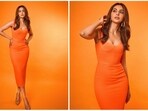 Rakul Preet makes heads turn every time she steps out in gorgeous fits. The Runway 34 actor is often on the news not just for her roles but also for her sartorial fashion choices. Her latest Instagram photos feature the actor in an orange bodycon dress. (Instagram/@rakulpreet)