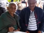 Family surprises 90-year-old grandmother. Family surprises 90-year-old grandmother.
