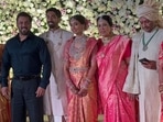 Salman Khan with Rishabh Hegde, Shivani Shetty and Manjunath Hegde. Salman Khan with Rishabh Hegde, Shivani Shetty and Manjunath Hegde.