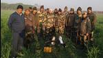 Border Security Force personnel with the drone that was shot down near Rear Kakkar border outpost in Amritsar district on Friday. The drone was carrying 5kg of heroin, which was also recovered. (HT Photo) Border Security Force personnel with the drone that was shot down near Rear Kakkar border outpost in Amritsar district on Friday. The drone was carrying 5kg of heroin, which was also recovered. (HT Photo)